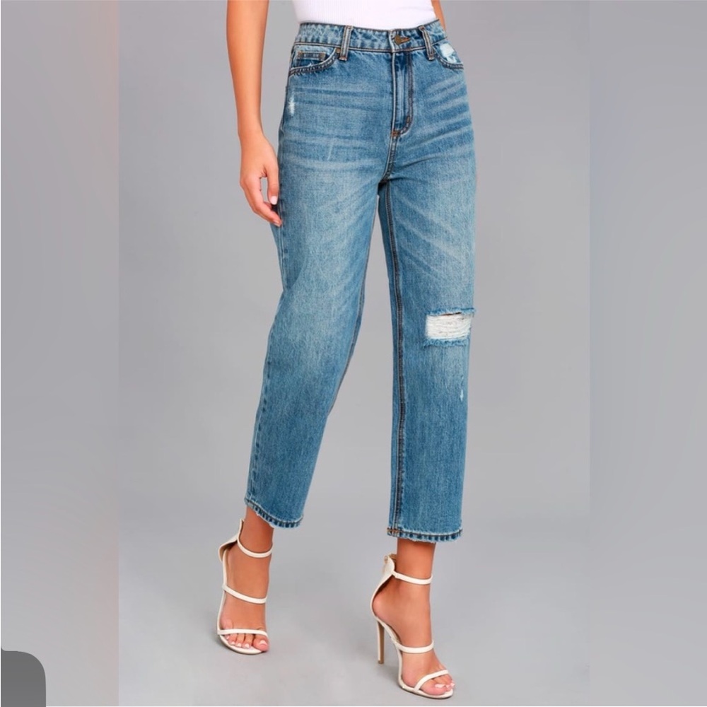 NEW NWT Anthropologie EVIDNT Malibu Medium Wash Girlfriend Relaxed Jeans si…